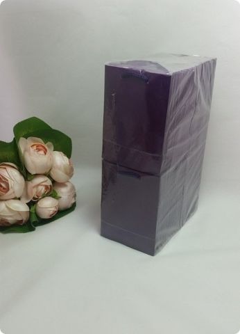 50 Li Mor Mini Karton Çanta 11x11 Cm