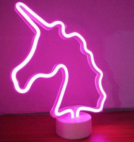 Neon Işıklı Unicorn Masa Gece Lambası