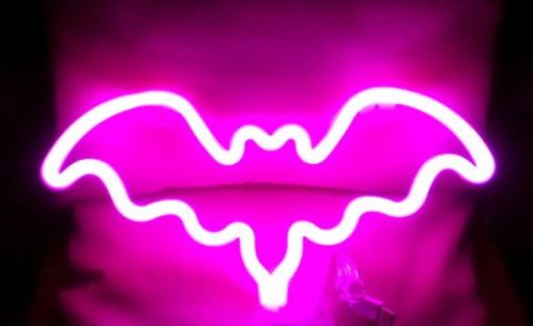 Neon Işıklı Yarasa Masa Gece Lambası