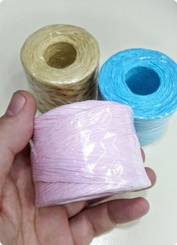 1 Cm Natural Şerit Rafya, Jüt, Hasır, Süsleme İpi 100 Metre