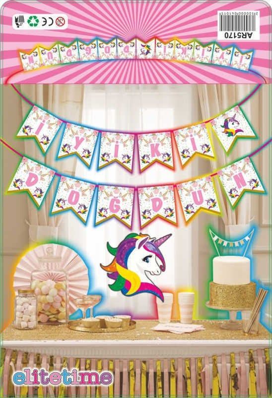 FLAMA UNICORN İYİKİ DOĞDUN SİMLİ BAYRAK