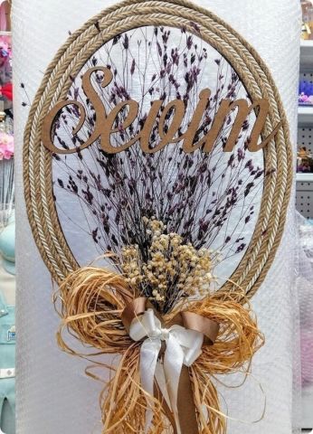 Süslü Oval natural isme özel kapı süsü