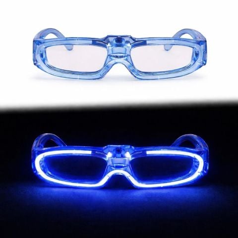 Mavi LED Işıklı Parti Gözlüğü 3 Modlu – Glow & Gece Eğlence Gözlüğü