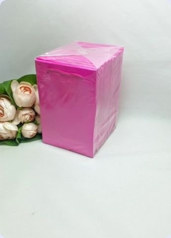 50 Li Fuşya Toptan Hediyelik Karton Çanta / Poşet 11x11 Cm