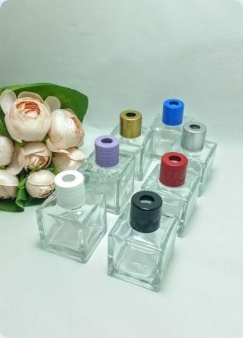 20 Li Bambu Kare Oda Kokusu Şişesi 50 cc / Pvc Kapak