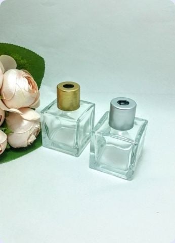 100 Lü Bambu Kare Oda Kokusu Şişesi 50 cc / Pvc Kapak