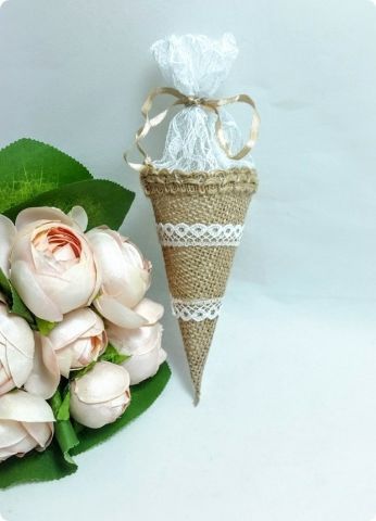 Ağzı Büzgülü Dantelli Çuval Külah (Bebek Kına söz,nişan,nikah)