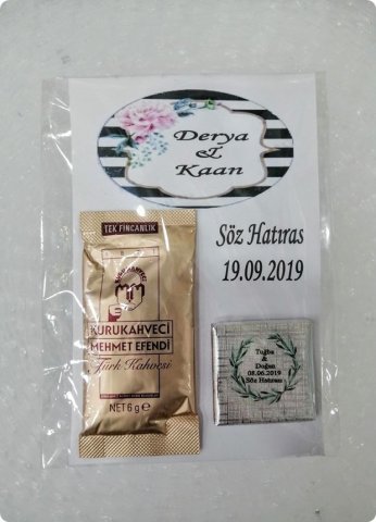 50 li Süslü Türk Kahvesi,Çikolata Söz,nişan hediyeliği