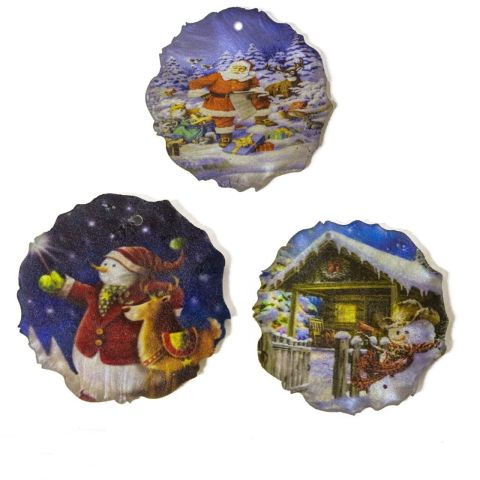 3 lü Set Çam Ağacı Süsü Epoksi (6,5cm)