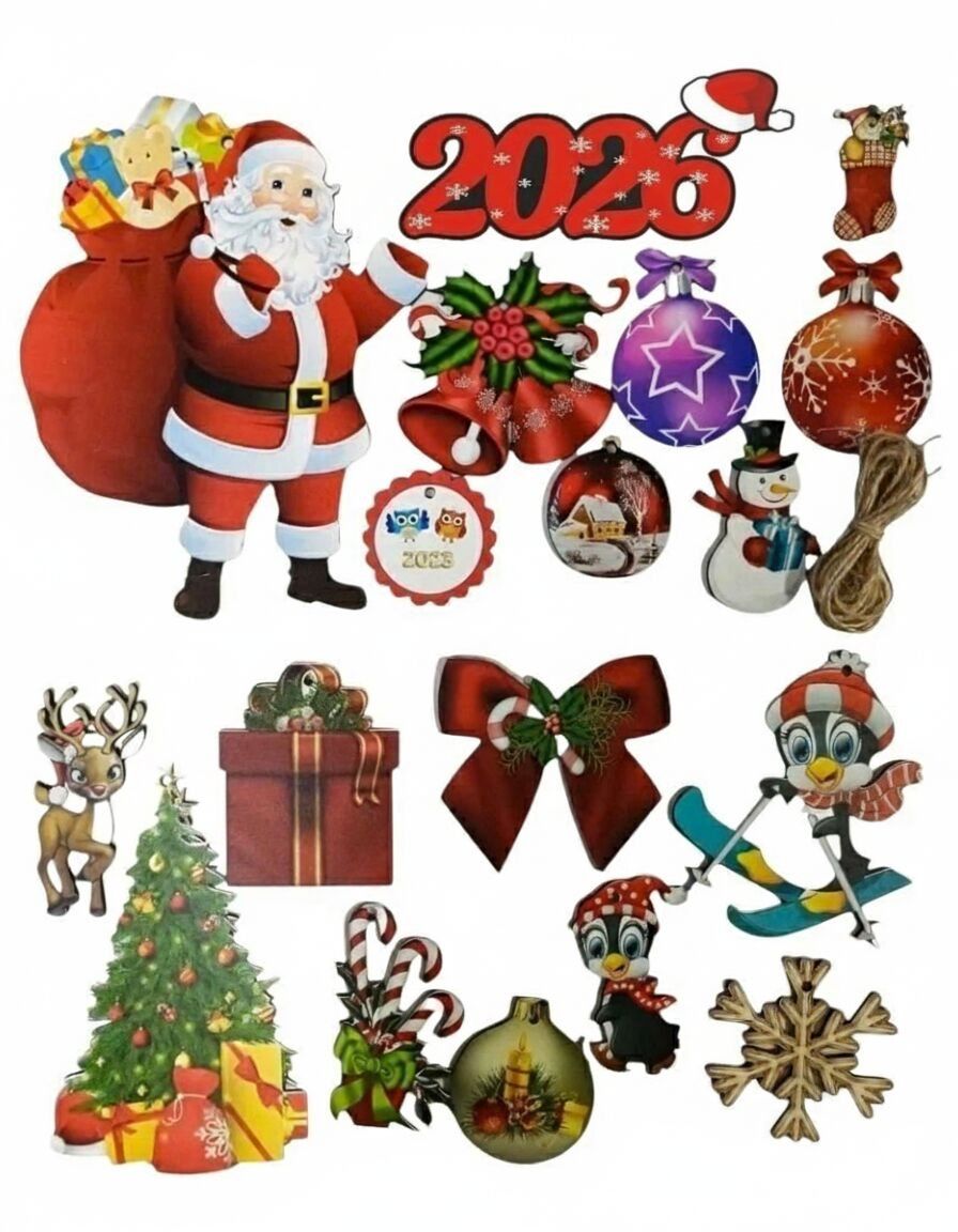 18 Adet Yılbaşı Ağacı Süsü Seti