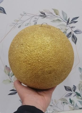 20 Cm Simli Büyük Strafor Top Yılbaşı Süsü