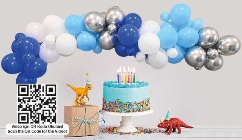 BALON DEKORANSYONU 3 LÜ SET MAVİ