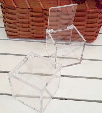 6x6x6 cm Mika Küp Kutu Nikah Şekeri Objesi (büyük boy )