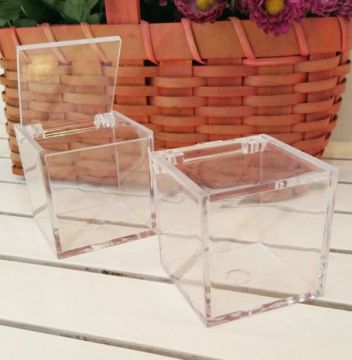 6x6x6 cm Mika Küp Kutu Nikah Şekeri Objesi (büyük boy )