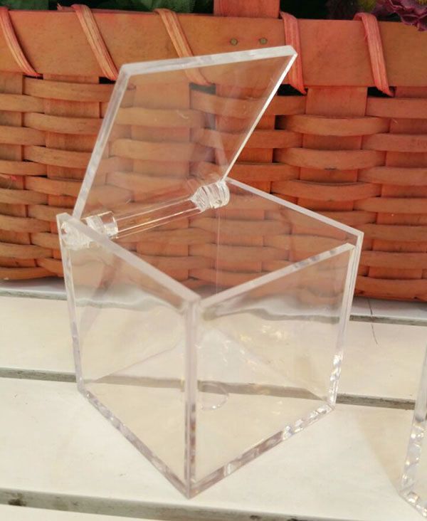 6x6x6 cm Mika Küp Kutu Nikah Şekeri Objesi (büyük boy )