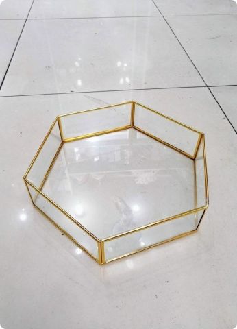34 cm Altıgen Kenarları metal tepsi