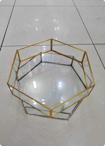 34 cm Altıgen Kenarları metal tepsi