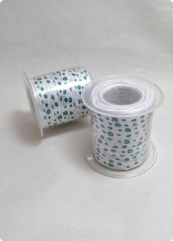 6 mm 35 mt nazar Boncuk baskılı rulo saten kurdela