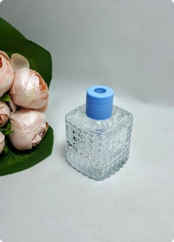 20 li Kare Kristalize Cam Koku Şişesi (Pvc Kapaklı)