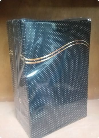 25 Li 17x25 cm Selefonlu Karton Çanta / Poşet Siyah Zemin