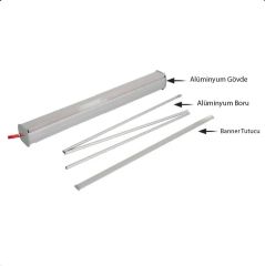 Roll Up Banner Reklam Standı 120x200 Alüminyum Fuar Standı