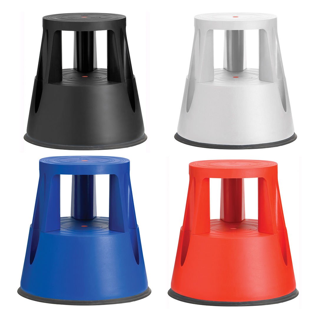 Tekerlekli Tabure - Çift Katlı Tekerlekli Kilitli Kaymaz Tabure