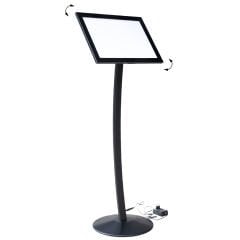 Curved Led Işıklı Siyah Renk Reklam ve Menü Panosu