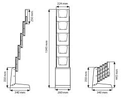 5xa4 Çantalı Portatif Zigzag Broşürlük Broşür Set