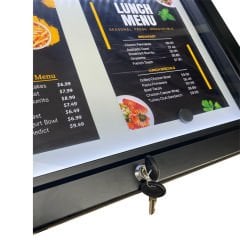 2xA4 Kilitli Restoran ve Menü Panosu Su Geçirmez Dış Mekan Afiş Panosu