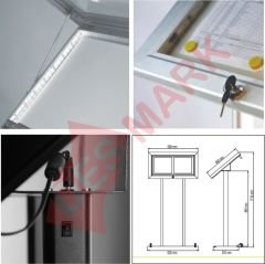 Led Işıklı Menü Panosu Çift Ayaklı