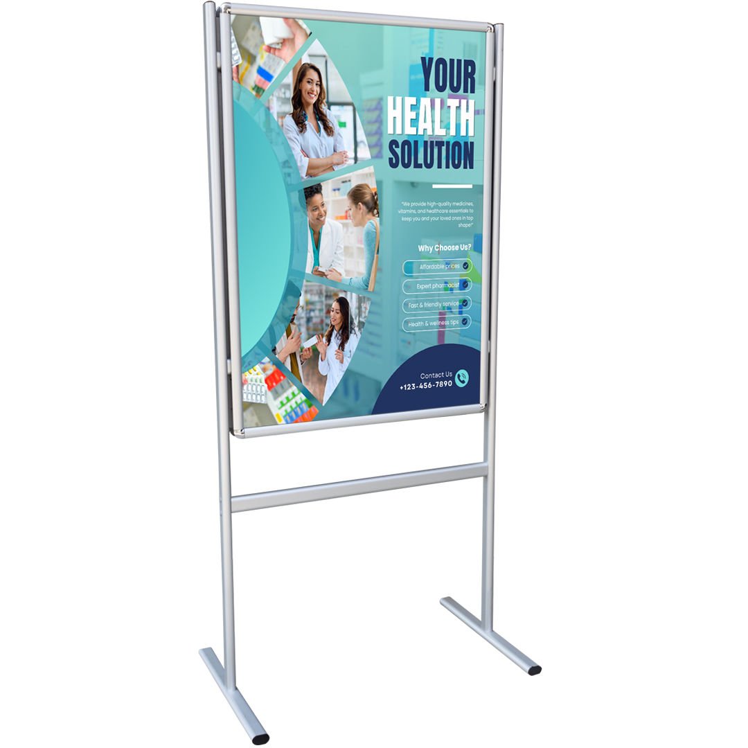 Alüminyum Ayaklı Poster ve Reklam Panosu  A1/B1/B2, Açılır Kapak (İnfo Pano)