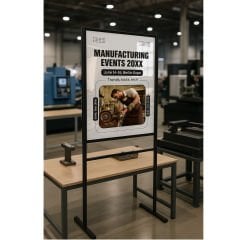 Siyah Alüminyum Ayaklı Poster ve Reklam Panosu – A1/B1/B2, Açılır Kapak (İnfo Pano)