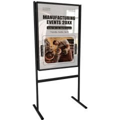 Siyah Alüminyum Ayaklı Poster ve Reklam Panosu – A1/B1/B2, Açılır Kapak (İnfo Pano)