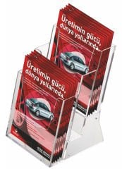 Masaüstü 3 Katlı Akrilik Broşürlük