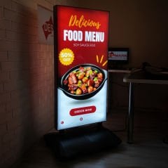 GLOWIX Işıklı Tekstil Baskı Reklam ve Poster Panosu - Su Tabanlı Yaylı Led Pano