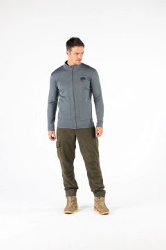 Woolona %100 Yün Fermuarlı Sweat Grey