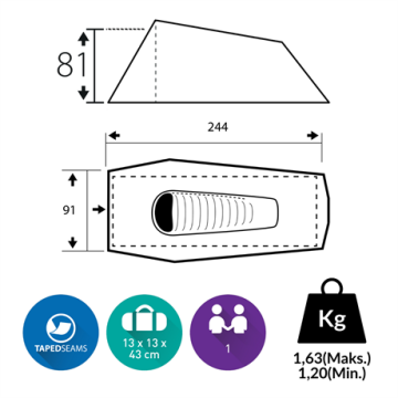 Trimm Solo 1 Kişilik 4 Mevsim Ultralight Çadır