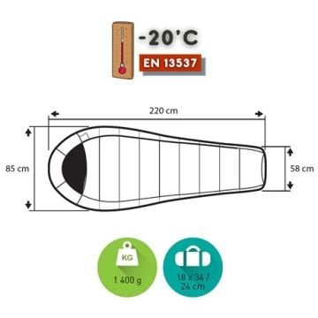 Trimm Highlander -20'C Ultralight Uyku Tulumu - 195L, Kırmızı