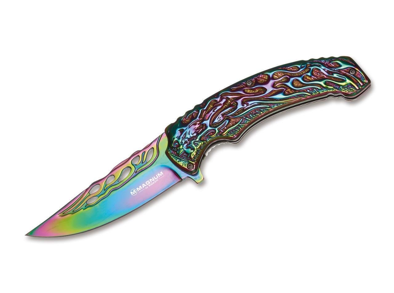 Böker Magnum Rainbow Flaming Skull Çakı