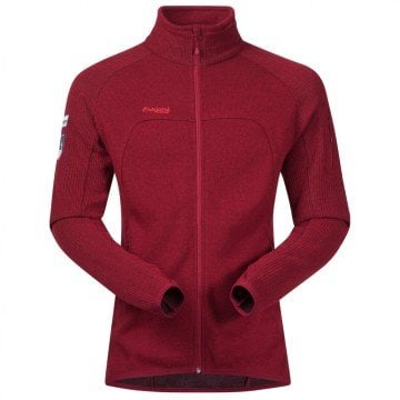 Bergans Timian Full Zip Erkek Yünlü Ceket Bordo