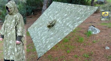 Bushlove Ribstop Camo Panço Tarp Kamuflaj Barınak Yağmurluk Askeri Bushcraft