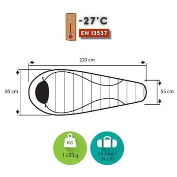 Trimm Gant -27'C Ultralight Uyku Tulumu - 195L, Mavi