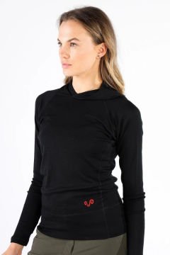 Woolona Sonatra hoodie Siyah Kapşonlu Uzun Kol