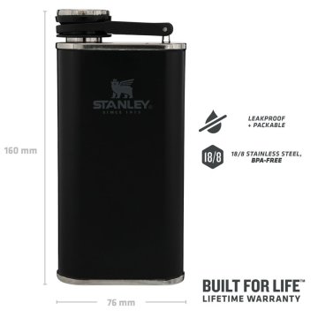 Stanley Klasik Paslanmaz Çelik Cep Matarası 0.23 LT- Siyah