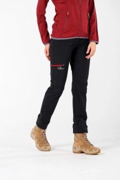 Woolona Comfort Siyah Çift Yüzlü Yün Kadın Trekking Pantolonu