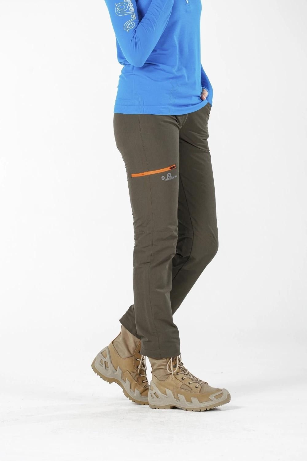 Woolona Comfort Haki Çift Yüzlü Yün Kadın Trekking Pantolonu