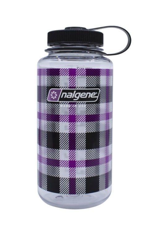 Nalgene 32oz Wide Mouth Purple Plaid Tritan Suluk