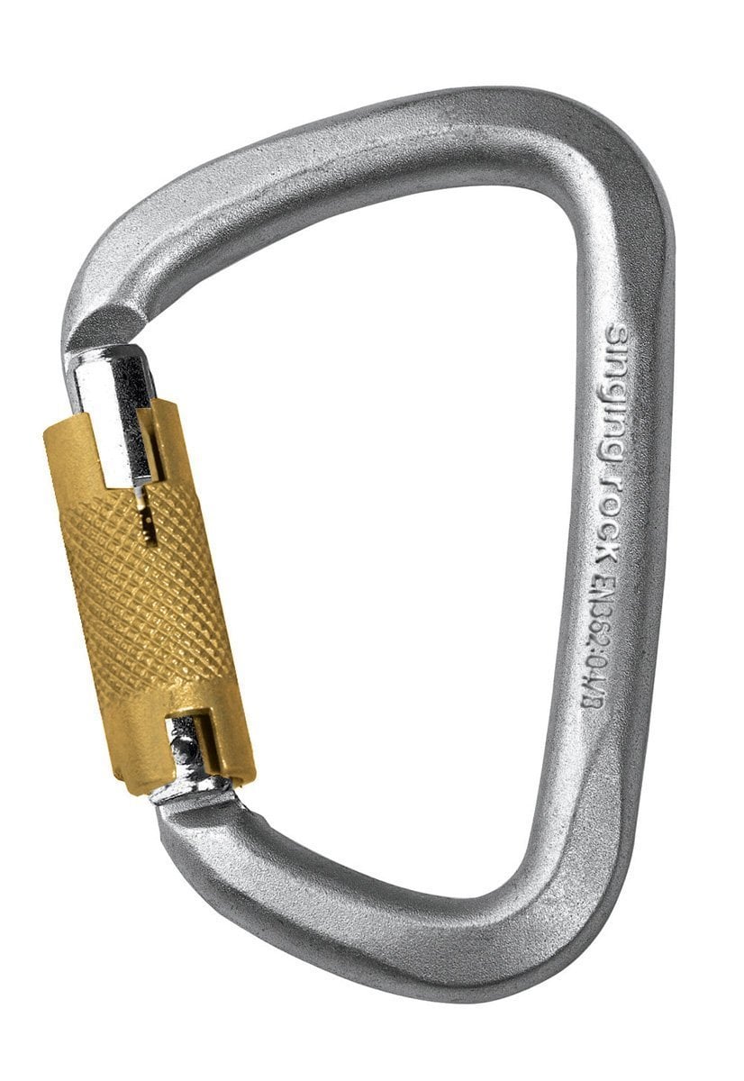 D STEEL CONNECTOR TRIPLE LOCK Otomatik Kilitli Çelik Karabina Zinc-Plated