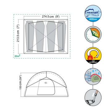 Coleman 4 Kişilik Sundome Çadır