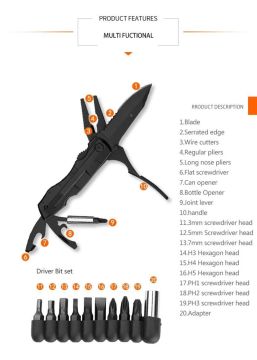 Grand Harvest GHK-PL107 Foldable Multi Tool